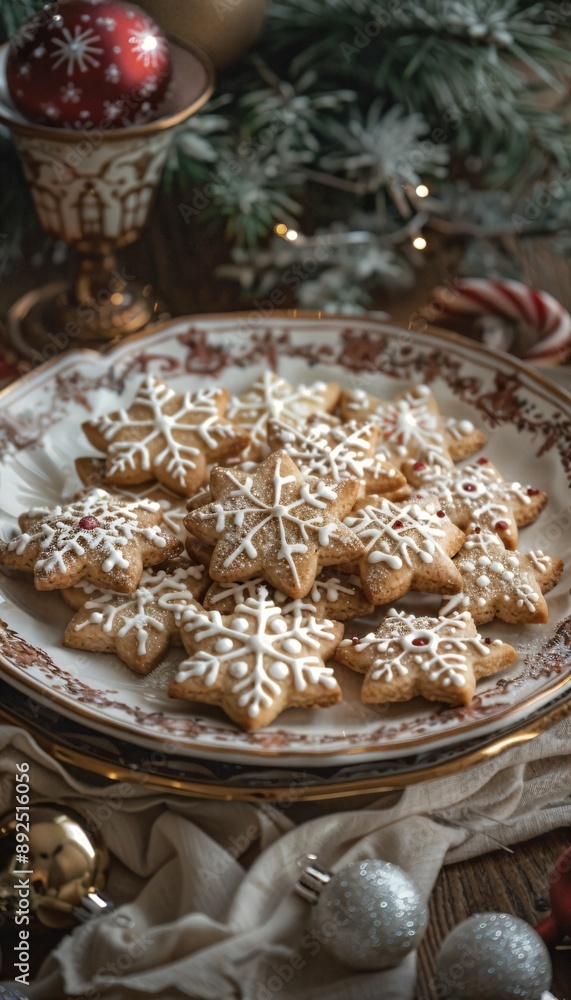 a plate of christmas cookies on a table a plate of christmas cookies on a table