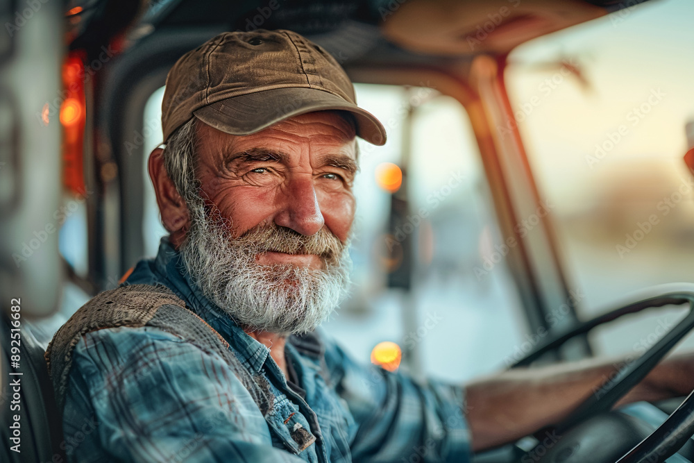 Truck driver, working in logistics, handling transportation and distribution Truck driver, working in logistics, handling transportation and distribution