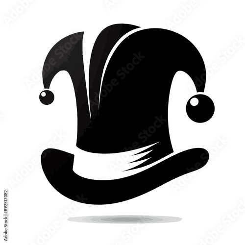 Clown jester hat silhouette, joker hat silhouette
