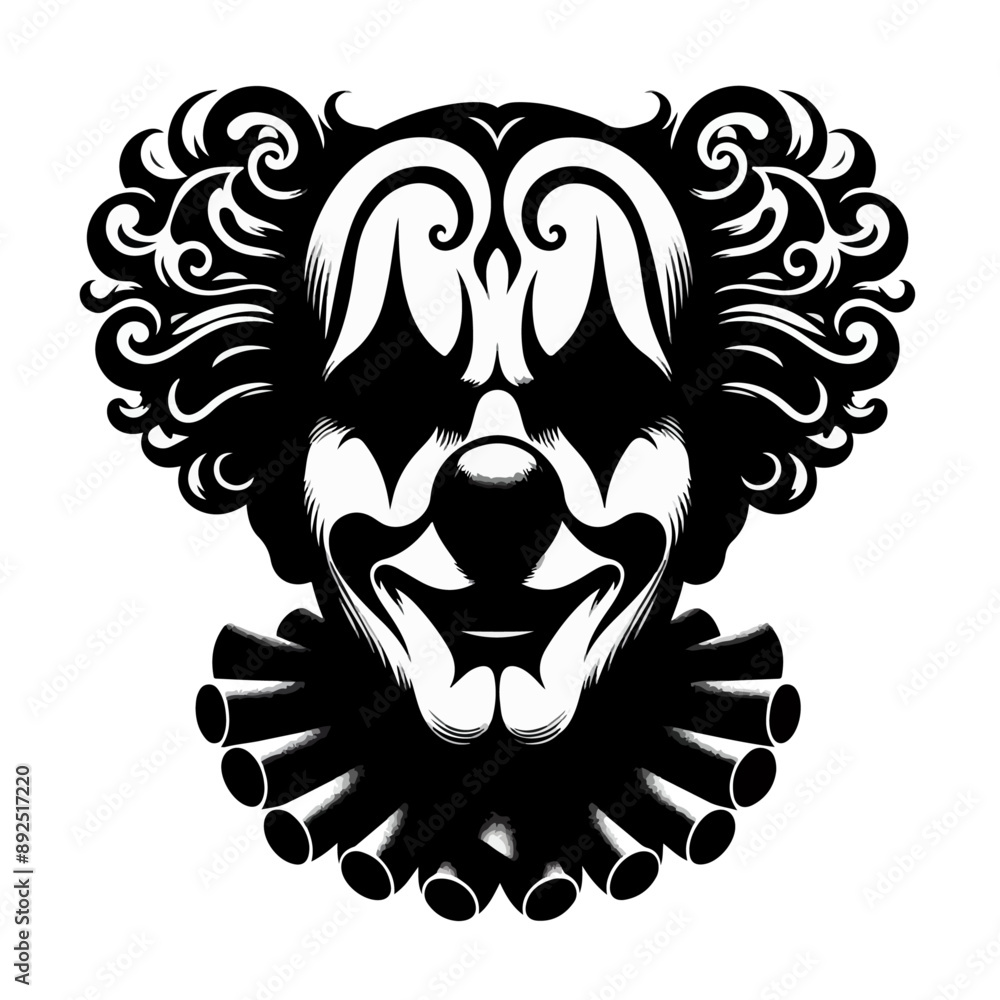Fototapeta premium clown silhouette, joker silhouette, joker face silhouette