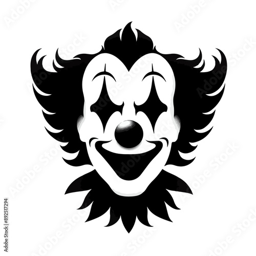 clown silhouette, joker silhouette, joker face silhouette