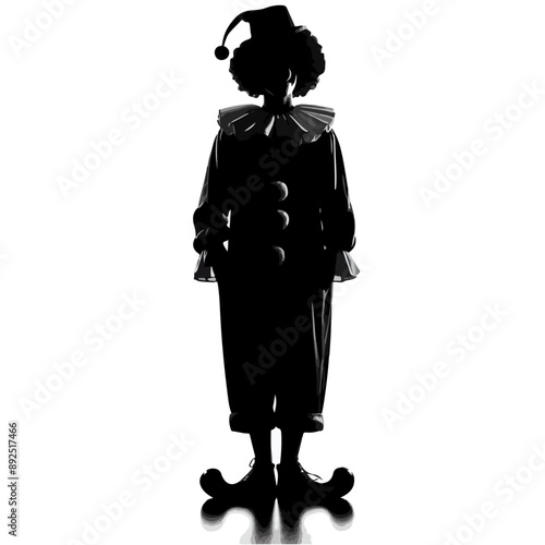 clown silhouette, joker silhouette, clown face silhouette.