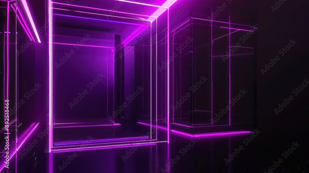 Futuristic neon purple and black plexus design, designed with copy space on the right for bold messaging Futuristic neon purple and black plexus design, designed with copy space on the right for bold messaging