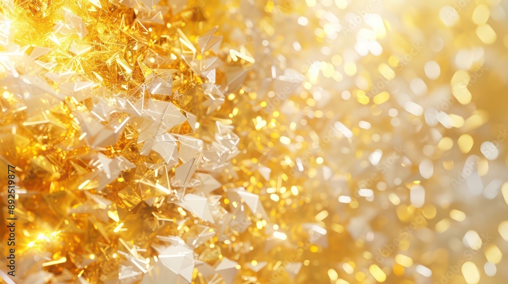 Gleaming gold and white plexus pattern, text space on the upper left for a regal look Gleaming gold and white plexus pattern, text space on the upper left for a regal look