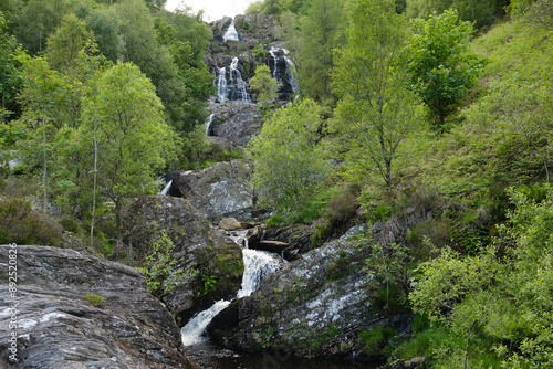 Rhiwargor falls, also known as pistyll rhyd-y-meinciau, near lake vyrnwy, north wales photo