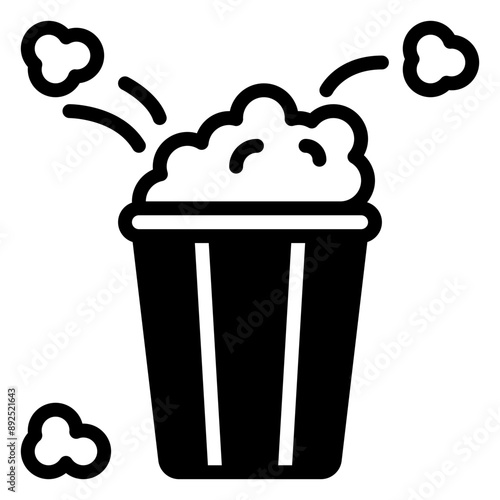 popcorn icon, glyph icon style