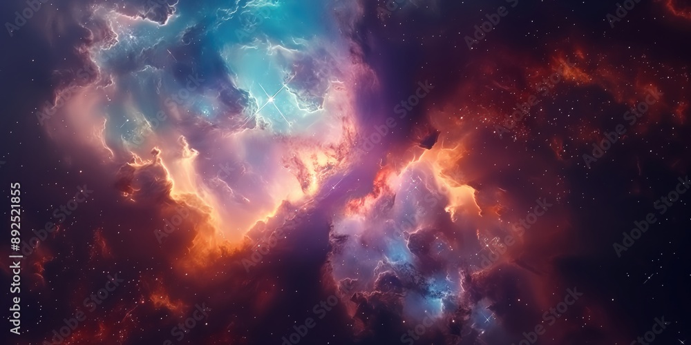 Colorful space galaxy cloud nebula. Stary night cosmos. Universe science astronomy. Supernova background wallpaper created by ai Colorful space galaxy cloud nebula. Stary night cosmos. Universe science astronomy. Supernova background wallpaper created by ai
