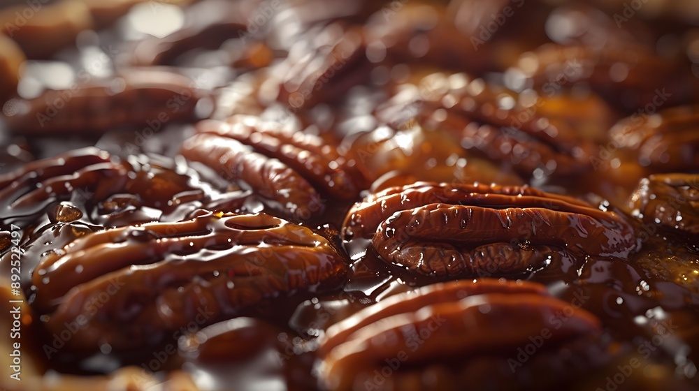 Freshly Baked Pecan Pie Slice Rich Golden and Appetizing Freshly Baked Pecan Pie Slice Rich Golden and Appetizing