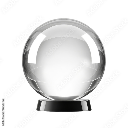 Crystal Ball Isolated on a Black Base with Transparency Effect.