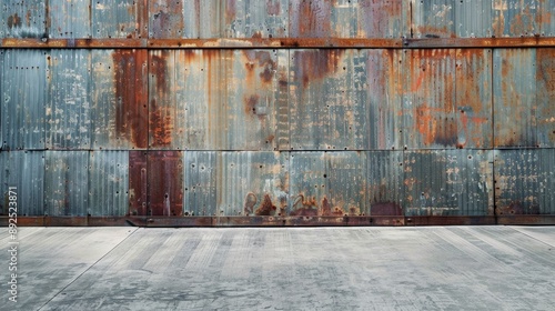 Construction site backdrop with steel wall siding photo