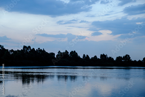 sunset over the lake