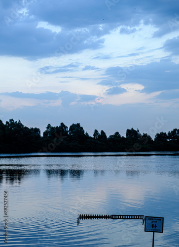 sunset over the river
