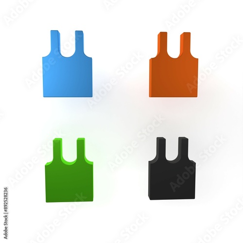 Colorful Sleeveless T-shirt icon isolated on white background. Minimalism concept. 3D render illustration