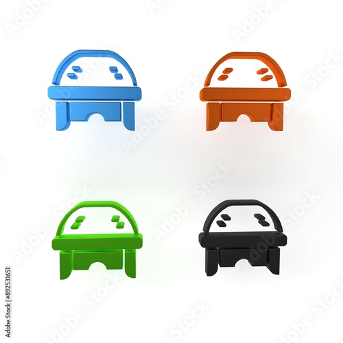 Photography Colorful Hockey helmet icon isolated on white background