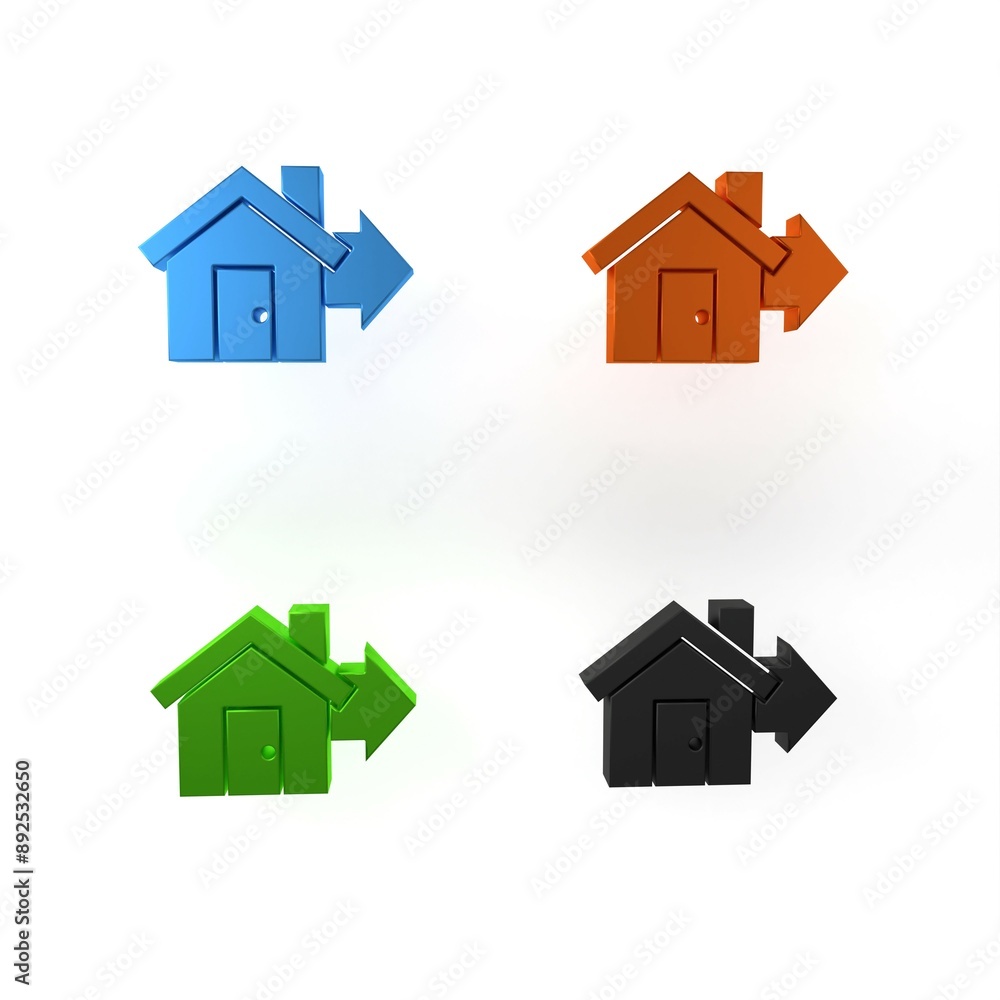 Colorful Sale house icon isolated on white background. Buy house concept. Home loan concept, rent, buying a property. Minimalism concept. 3D render illustration Colorful Sale house icon isolated on white background. Buy house concept. Home loan concept, rent, buying a property. Minimalism concept. 3D render illustration