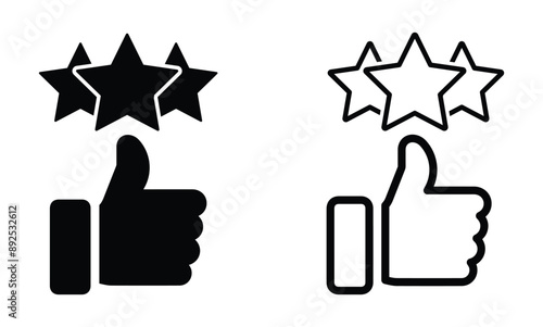 Rating vector flat icons set