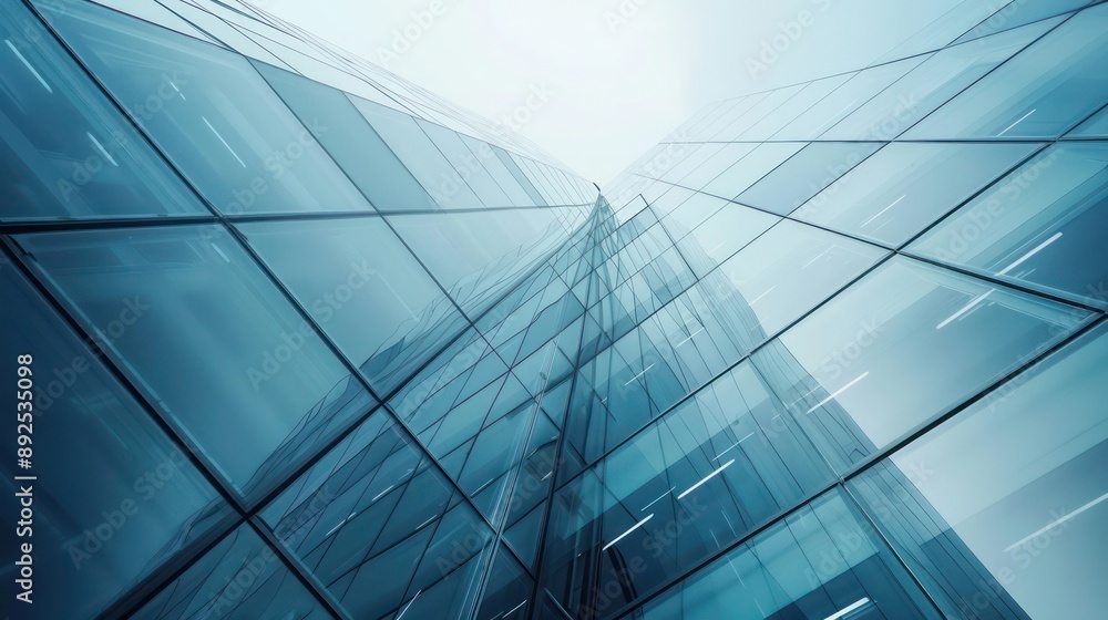 Obraz premium Muted tones of grey and blue plexus, perfect for business or technology text on the upper half