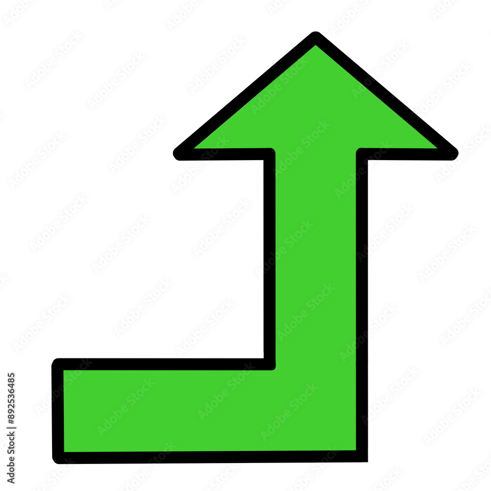 90度に曲がる矢印2(緑)(線画あり) 90度に曲がる矢印2(緑)(線画あり)