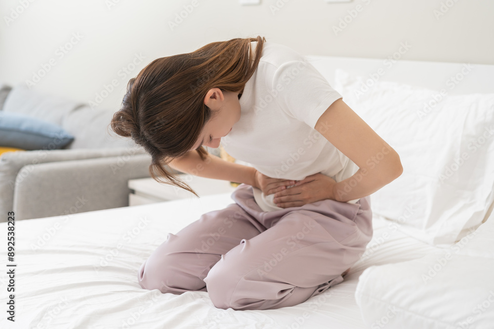 Flatulence ulcer, asian young woman, girl hands in belly, stomach pain from food poisoning, abdominal pain and digestive problem, gastritis or diarrhoea. Abdomen inflammation, menstrual period people. Flatulence ulcer, asian young woman, girl hands in belly, stomach pain from food poisoning, abdominal pain and digestive problem, gastritis or diarrhoea. Abdomen inflammation, menstrual period people.