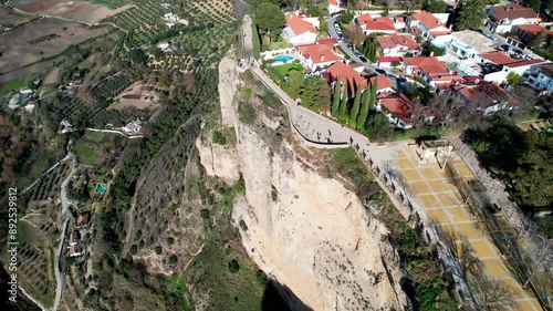 Panoramic Look at Ronda’s Old Town Hugging a Spanish Cliff Edge