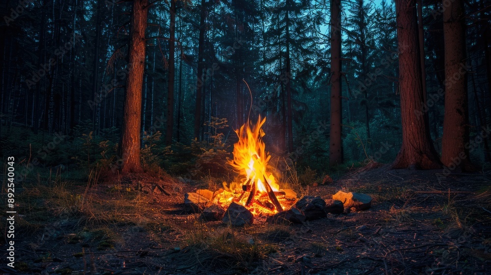 Campfire in the Woods at Night Campfire in the Woods at Night