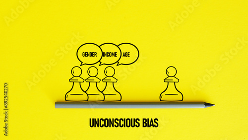 Tableau sur toile Unconscious bias is shown using the text