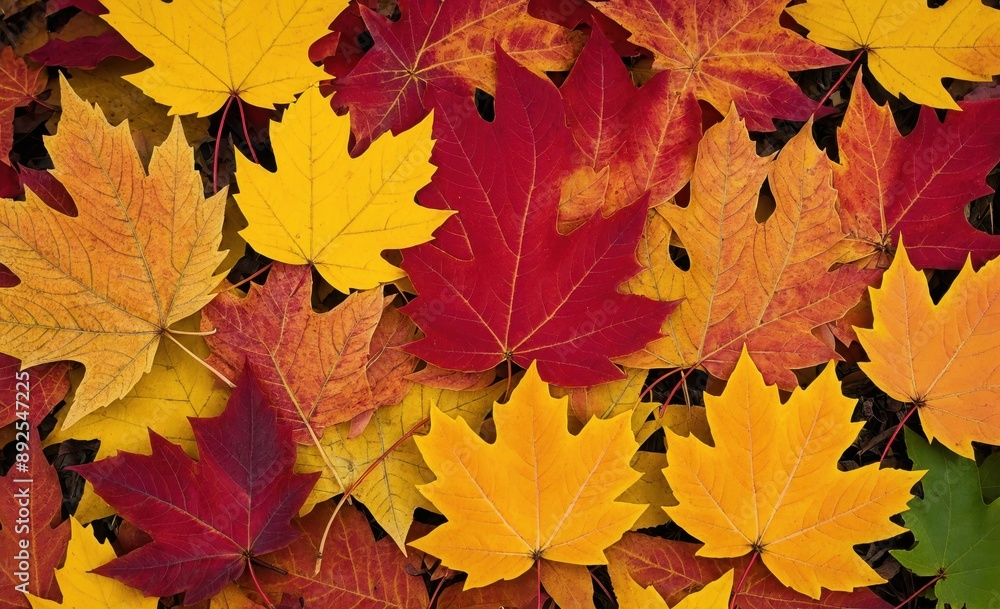 Vibrant Colorful Autumn Maple Leaves Vibrant Colorful Autumn Maple Leaves