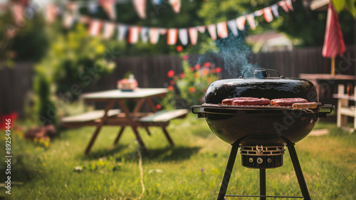 Day celebration with barbecue grill photo