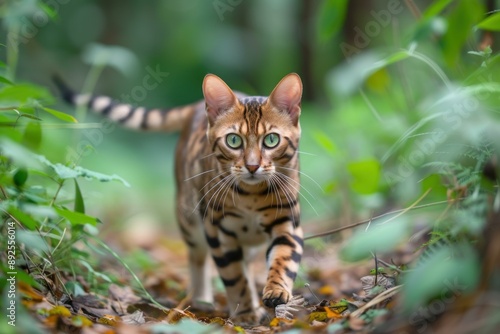 Wallpaper Mural Intelligent Bengal cat forest pet. Kitty closeup. Generate Ai Torontodigital.ca