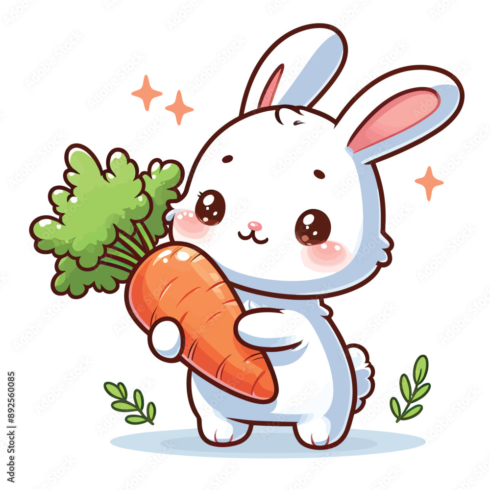 A rabbit holding a carrot Adobe Illustrator Artwork A rabbit holding a carrot Adobe Illustrator Artwork