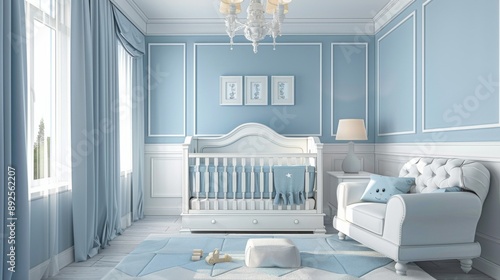 Elegant Blue Baby Nursery