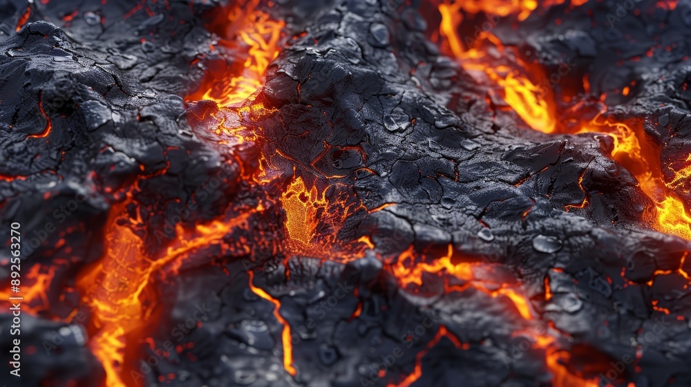 Highly detailed photo displaying the vivid texture of molten lava in a realistic portrayal Highly detailed photo displaying the vivid texture of molten lava in a realistic portrayal