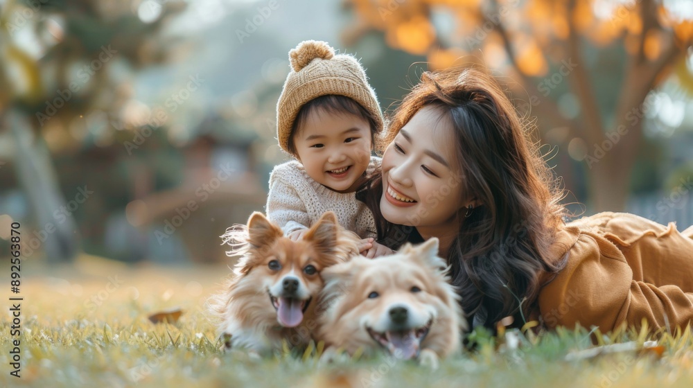 Happy Family in Autumn Park Happy Family in Autumn Park