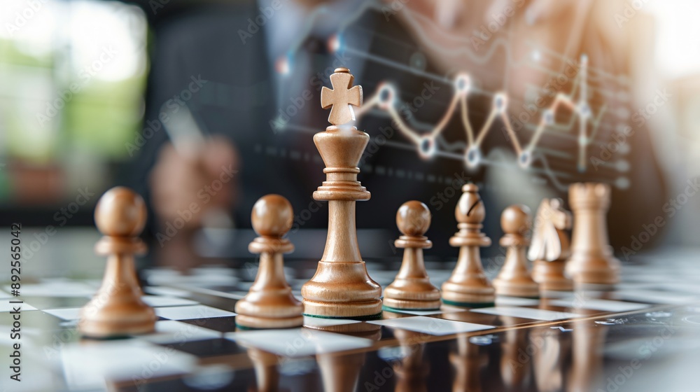 Strategic Business Planning Concept with Chessboard for Strategy Illustration Strategic Business Planning Concept with Chessboard for Strategy Illustration