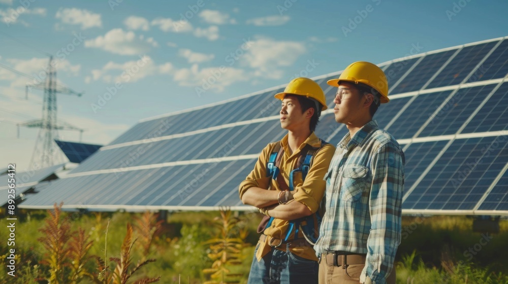 Solar Power Engineers at Work Solar Power Engineers at Work
