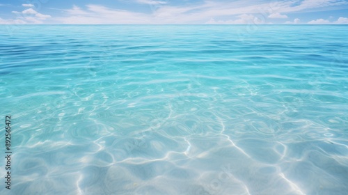 Serene turquoise ocean with soft ripples and crystal clear texture