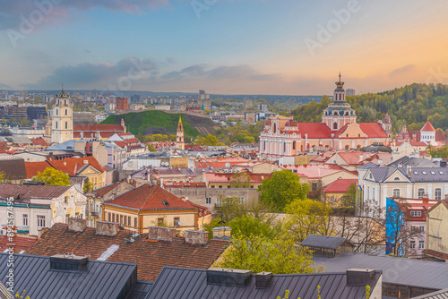 Downtown Vilnius city skyline, cityscape of  Lithuania photo