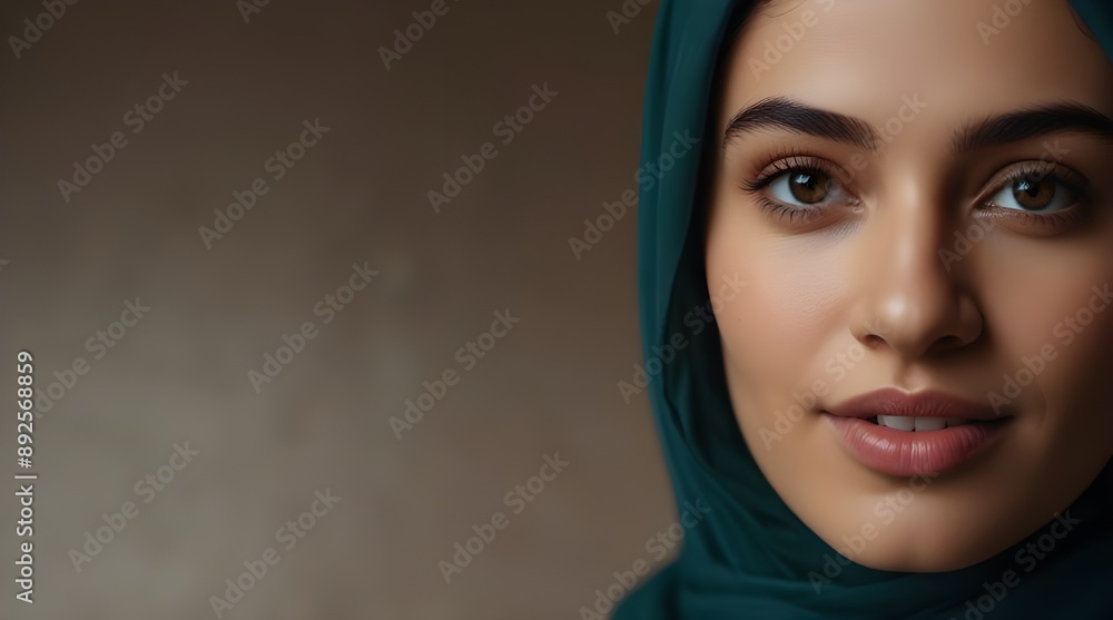 Modest muslim woman in hijab looking at camera. generative.ai Modest muslim woman in hijab looking at camera. generative.ai