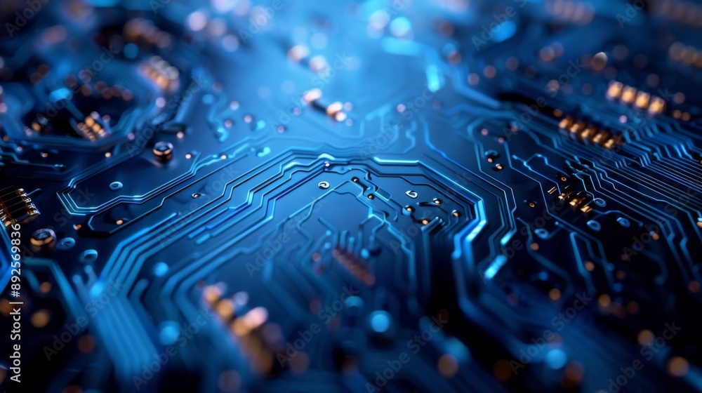Futuristic Circuit Board Close-Up Futuristic Circuit Board Close-Up