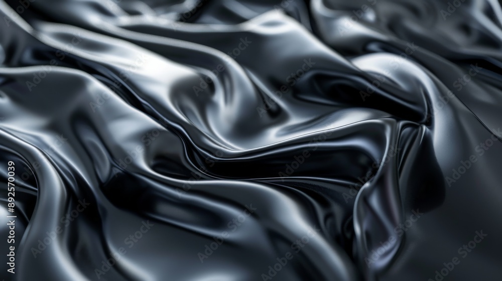 Black Silk Fabric Close-up Black Silk Fabric Close-up