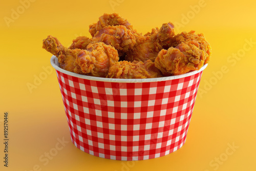 Delicious Bucket of Fried Chicken for Family Meal Enjoyment