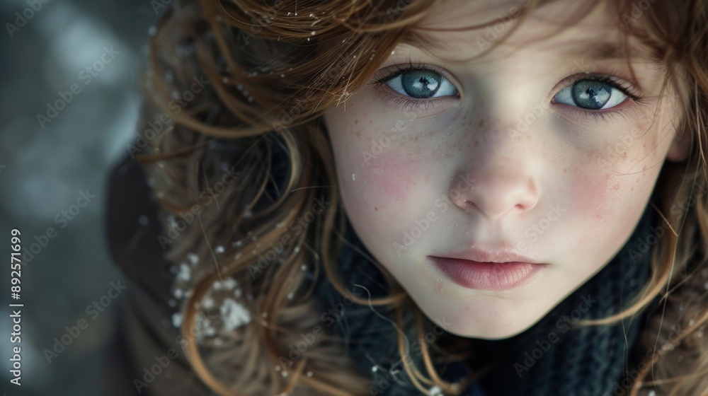 Close-Up Portrait of a Child with Blue Eyes Close-Up Portrait of a Child with Blue Eyes