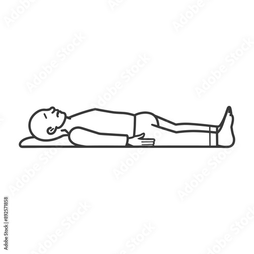 unconscious elderly man with injury minimalist line art icon logo symbol 