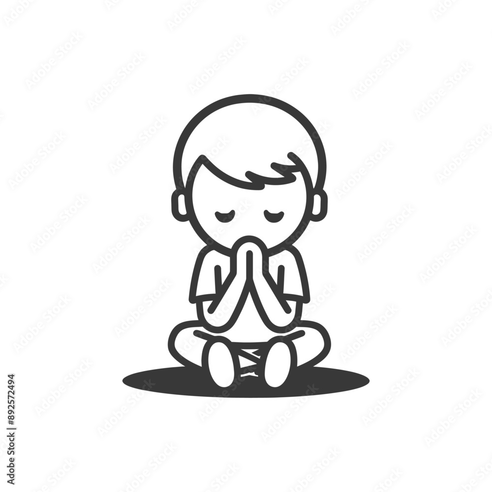 very sad little boy sitting alone minimalist line art icon logo symbol very sad little boy sitting alone minimalist line art icon logo symbol