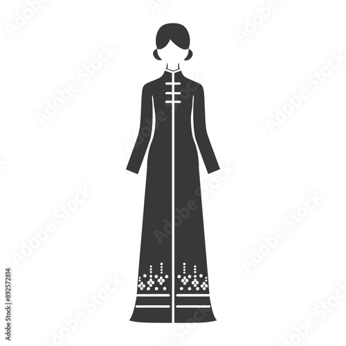 Wallpaper Mural vietnamese women wearing ao dai minimalist line art icon logo symbol  Torontodigital.ca