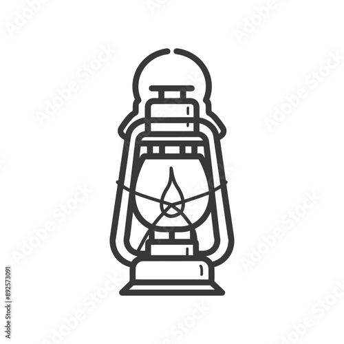 vintage lantern pendant lamp industrial style minimalist line art icon logo symbol 