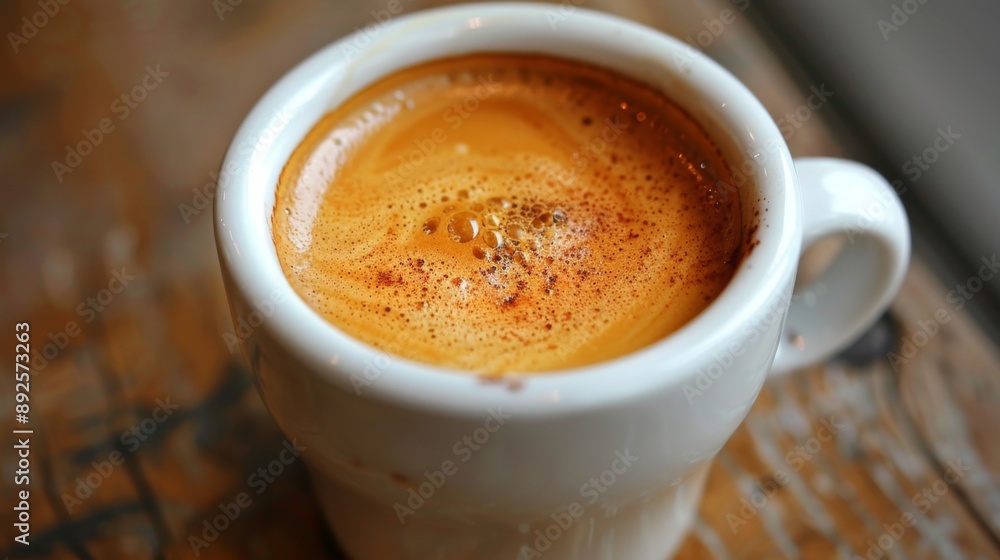 Delicious Freshly Brewed Coffee in White Mug Delicious Freshly Brewed Coffee in White Mug