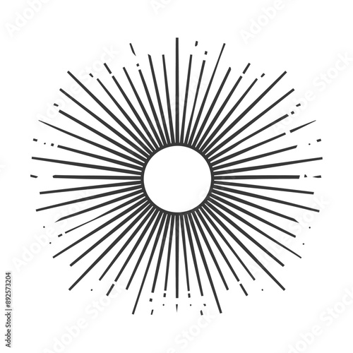 vintage sunburst minimalist line art icon logo symbol 