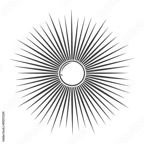 vintage sunburst minimalist line art icon logo symbol 