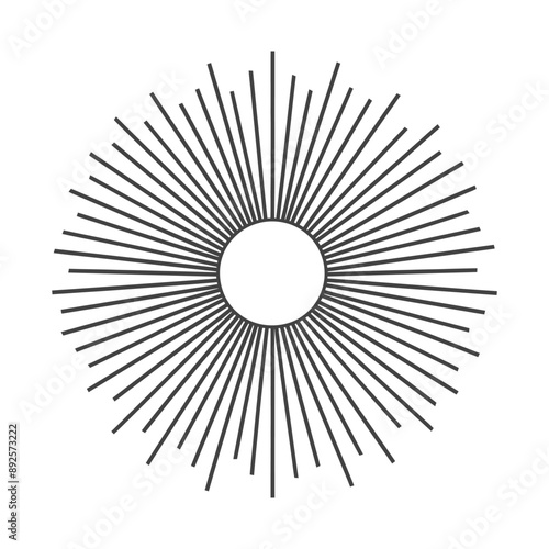 vintage sunburst minimalist line art icon logo symbol 